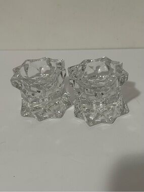 Mikasa Clear Glass Star-Shaped Votive Candle Holders - Set of 2